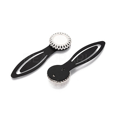 Alloy & Iron Bookmark Cabochon Settings PALLOY-N184-01S-1