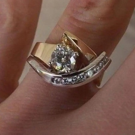 Brass Micro Pave Clear Cubic Zirconia Finger Rings FS-WG8456F-04-1
