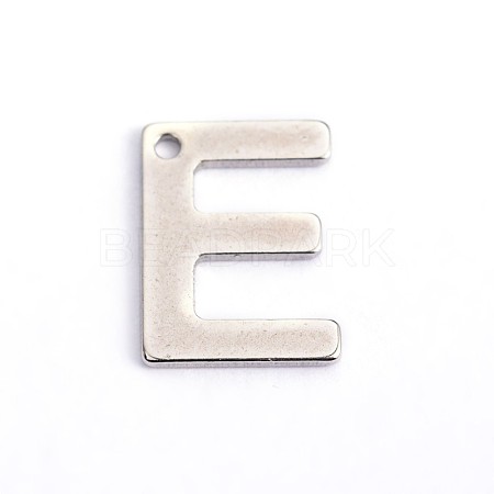 Tarnish Resistant 304 Stainless Steel Letter Charms X-STAS-O072-E-1