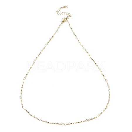 Ion Plating(IP) 304 Stainless Steel Twist Bar Link Chain Necklaces NJEW-K249-14G-1
