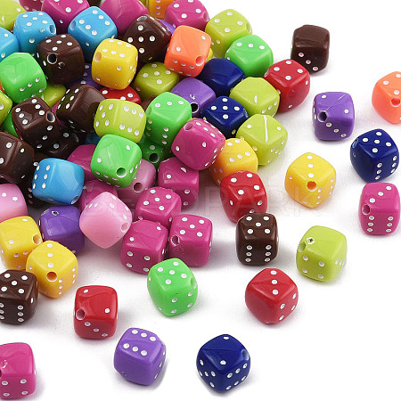 Opaque Acrylic Beads OACR-P028-03A-1