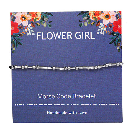 Flower Girl Morse Code Bracelets FS-WG6A0C8-03-1
