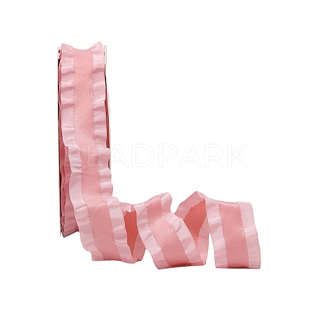 50 Yards Polyester Ruffled Ribbon SRIB-WH0026-04C-1
