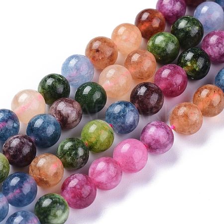 Natural White Jade Beads Strands G-A030-A01-8mm-1