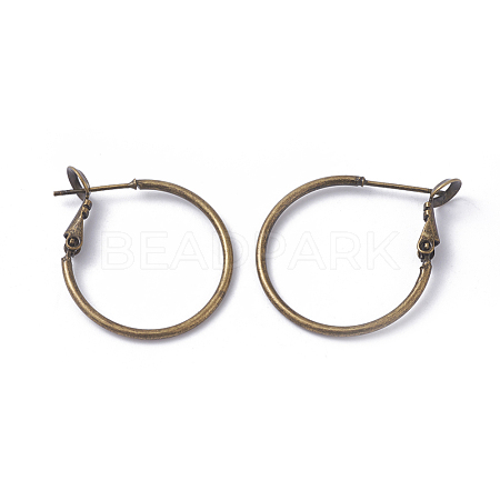 Brass Hoop Earrings KK-I665-26B-AB-1
