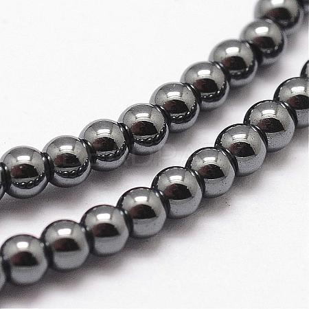 Grade AA Magnetic Synthetic Hematite Bead Strands G-P209-04-3mm-1