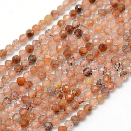 Natural Rutilated Quartz Beads Strands G-E411-16-3mm-1