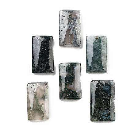 Natural Moss Agate Pendants G-H007-04-1