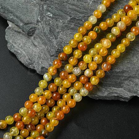 Dyed Natural Dragon Veins Agate Beads Strands X-G-C068-6mm-15-1