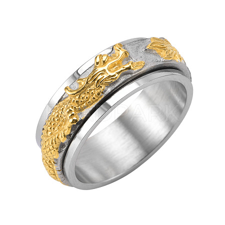 Dragon Titanium Steel Rotating Finger Ring PW-WG19507-10-1