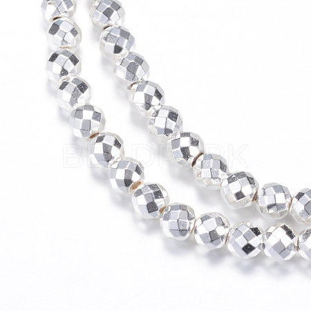 Electroplate Non-magnetic Synthetic Hematite Bead Strands X-G-Q465-16S-1