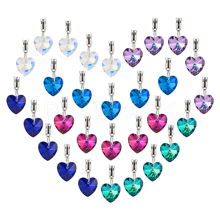 30Pcs 6 Colors Glass European Dangle Charms PALLOY-PH01825-1