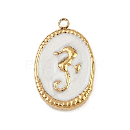 304 Stainless Steel Enamel Pendants STAS-K311-08B-02-1