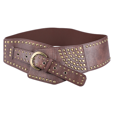 Imitation Leather with Alloy Rivet Chain Belts AJEW-WH20006-252-1