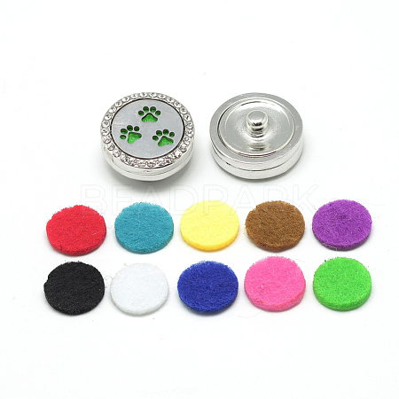 Alloy Rhinestone Diffuser Locket Snap Buttons SNAP-S008-65-1
