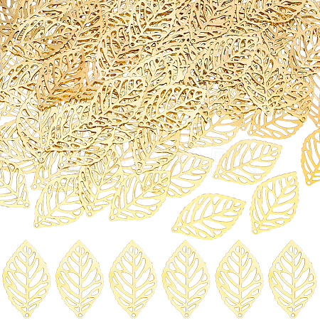 200Pcs Iron Filigree Hollow Pendants IFIN-SC0002-05-1