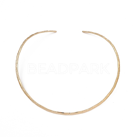 Vacuum Plating 304 Stainless Steel Textured Wire Necklace Making STAS-B036-04G-1