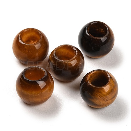 Natural Tiger Eye European Beads G-R488-01J-1