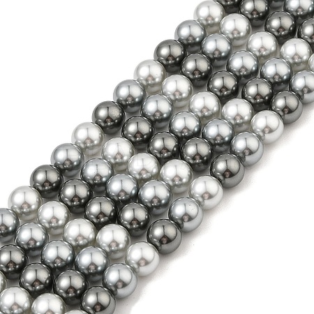 Baking Paint Pearlized Glass Pearl Round Bead Strands PEAR-H019-02C-05-1