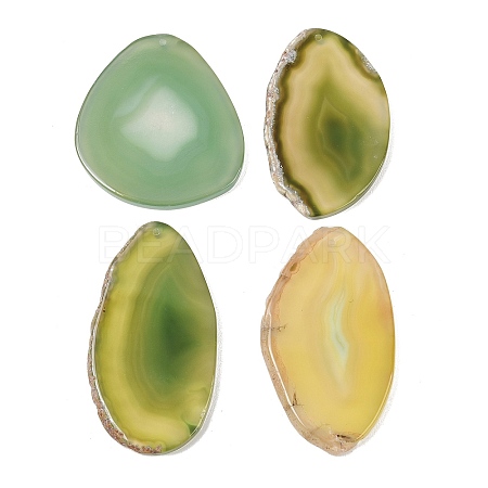 Natural Agate Slices Big Pendants G-E022-1-1