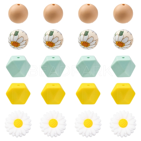 5 Styles Food Grade Eco-Friendly Silicone Beads SIL-FS0001-25-1