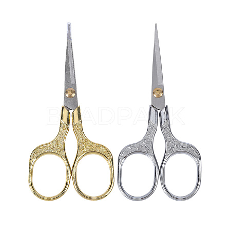 2Pcs 2 Colors 201 Stainless Steel Sewing Embroidery Scissors AJEW-DJ0004-08A-1