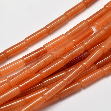 Natural Red Aventurine Column Beads Strands G-F247-06B-1