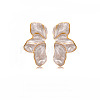 304 Stainless Steel Petaline Stud Earrings EJEW-D347-01G-3