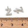 Initial Letter Brass Micro Pave Cubic Zirconia Pendants ZIRC-F008-Z-3