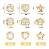 12Pcs 3 Style Brass Cubic Zirconia Multi-Strand Links KK-FH0005-09-2