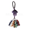 Hamsa Hand/Hand of Miriam Natural Amethyst Pendant Decorations HJEW-R127-02J-3