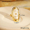 Preserved Flowers 304 Stainless Steel and Epoxy Resin Open Cuff Rings for Women FS-WGCF311-18-1