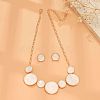 Alloy White Enamel Pendant Necklaces & Stud Earrings Sets FS-WG9902A-04-1