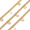 304 Stainless Steel Curb Chains with Star Charm CHS-F020-03G-02-1