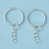 Silver Color Plated Iron Split Key Rings X-IFIN-H047-S-1