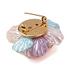 Flower 304 Stainless Steel & Resin Brooches JEWB-G049-03G-01-2