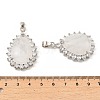 Natural Quartz Crystal & Rhinestone Pendants G-K338-31P-13-3