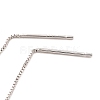 Rhodium Plated 925 Sterling Silver Bowknot Threader Earrings EJEW-P195-03P-3
