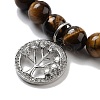 Natural Tiger Eye Round Beaded Chakra Stretch Bracelets BJEW-K251-01E-3