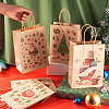8Pcs 8 Styles Christmas Theme Printed Kraft Paper Bags with Handles ABAG-TA0001-59-6