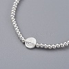 925 Sterling Silver Beads Stretch Bracelet Sets BJEW-JB04975-4