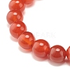 Natural Carnelian Round Beads Stretch Bracelet BJEW-JB07235-04-4