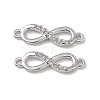 Brass Micro Pave Clear Cubic Zirconia Connector Charms KK-E068-VB387-2