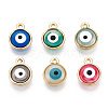 Epoxy Resin Enamel Evil Eye Charms RESI-T045-031A-2