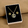 304 Stainless Steel Pendant Necklaces & Stud Earrings Sets WG82A44-27-1