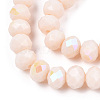 Electroplate Opaque Solid Color Glass Beads Strands EGLA-A034-P8mm-L20-2