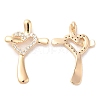 Brass & Cubic Zirconia Pendants KK-G468-43G-1
