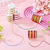6 Rolls 6 Colors Segment Dyed Twisted Waxed Polyester Cord YC-TA0001-09-5