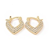 Cubic Zirconia Heart Hoop Earrings EJEW-C008-11G-01-1