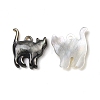 Natural Black Lip Shell Pendants X-SSHEL-H068-05-2